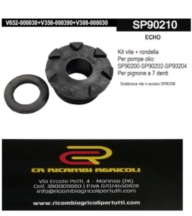 ECHO Kit vite + rondella Per pompe olio: SP90200-SP90202-SP90204 Per pignone ad anelli Sostituisce vite in acciaio SP90206