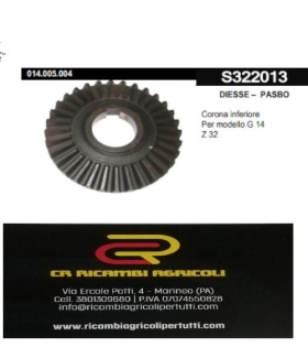 DIESSE – PASBO  Corona inferiore  Per modello G 14  Z 32