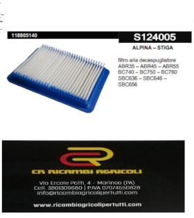 ALPINA – STIGA filtro aria decespugliatore ABR35 – ABR45 – ABR55 BC740 – BC750 – BC760 SBC636 – SBC646 – SBC656