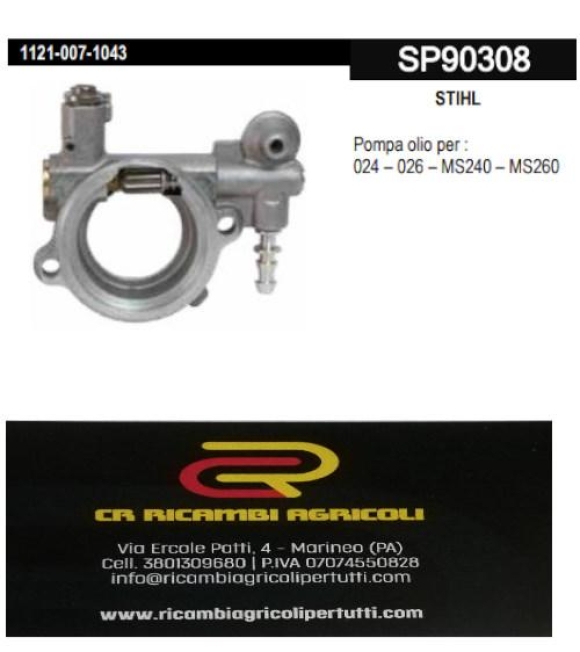 Immagine 0 di STIHL Pompa olio per : 024 – 026 – MS240 – MS260