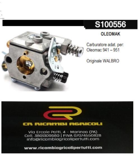 Immagine 0 di OLEOMAK Carburatore adat. per: Oleomac 941 – 951  Originale WALBRO