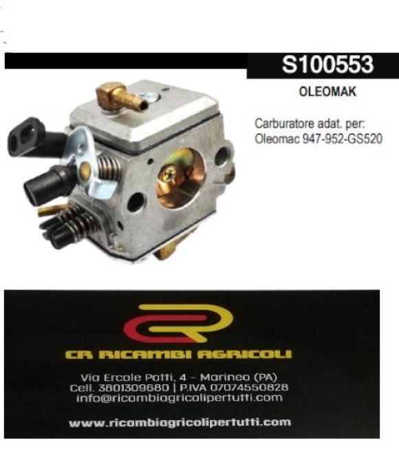 Immagine 0 di OLEOMAK Carburatore adat. per: Oleomac 947-952-GS520