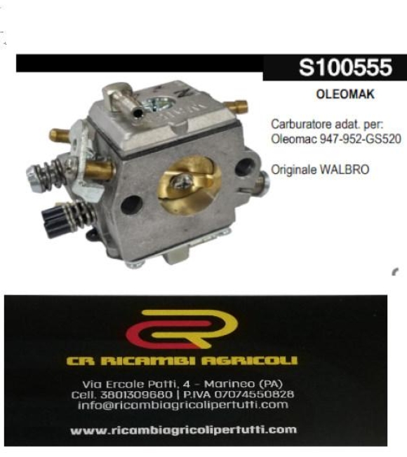 Immagine 0 di OLEOMAK Carburatore adat. per: Oleomac 947-952-GS520 Originale WALBRO