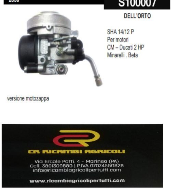 Immagine 0 di DELL’ORTO SHA 14/12 P Per motori  CM – Ducati 2 HP Minarelli . Beta