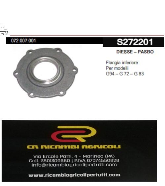 Immagine 0 di DIESSE – PASBO Flangia inferiore  Per modelli G94 – G 72 – G 83