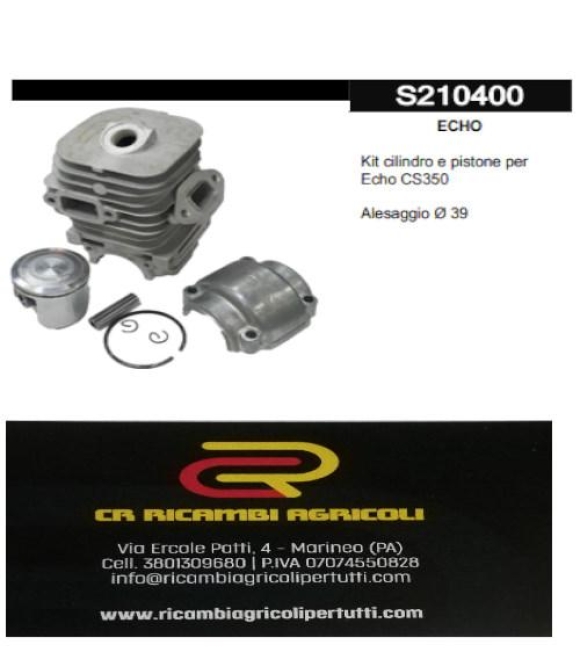 Immagine 0 di ECHO Kit cilindro e pistone per  Echo CS350 Alesaggio Ø 39