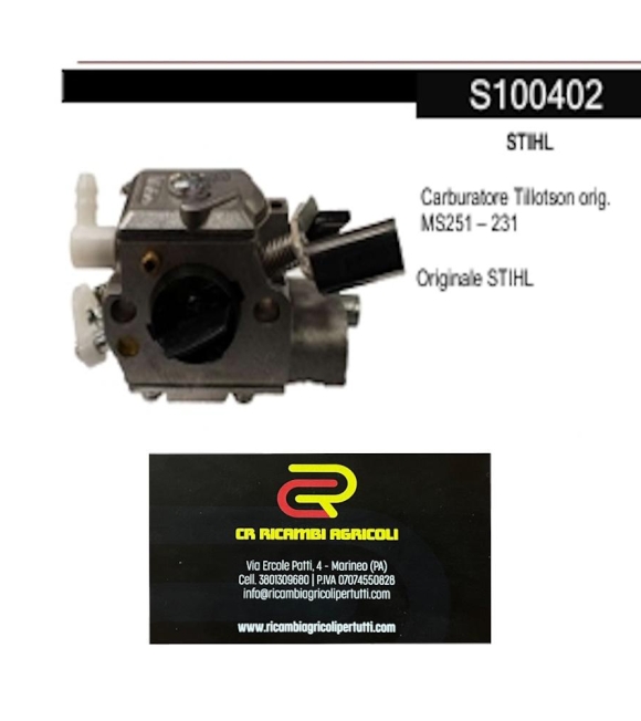 Immagine 0 di STIHL Carburatore Tillotson orig. MS251 – 231 Originale STIHL