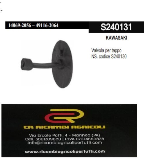 Immagine 0 di KAWASAKI Valvola per tappo NS. codice S240130